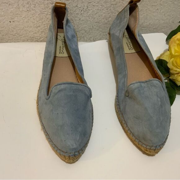 Gairno Spain ARCADIA Blue Leather Suede Slip On Espadrilles Flat Shoe Sz 41 - Picture 2 of 8